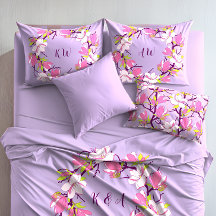 Blühendes Magnolia Personalisiertes Paar Pillowcas