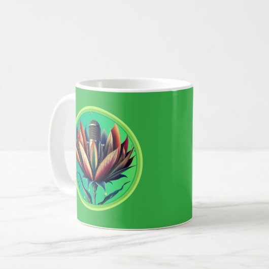 Blühendes Mikrofon Kaffeetasse (Vorderseite Links)