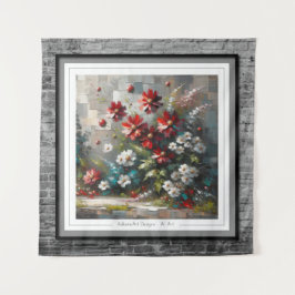 blühendes Mosaik Wandteppich