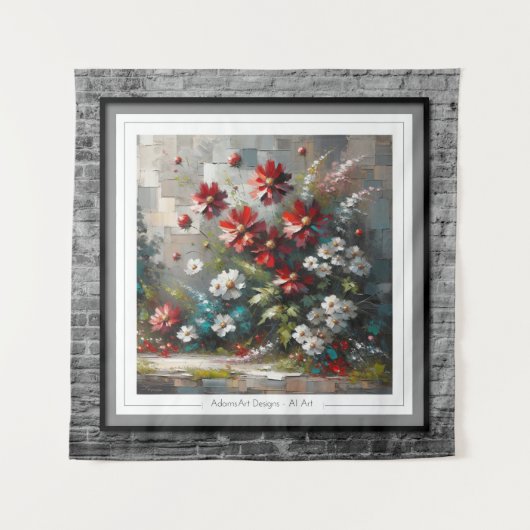 blühendes Mosaik Wandteppich (Vorderseite)