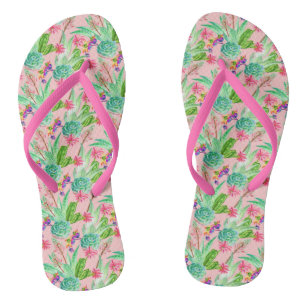 Blühendes Muster von Aquarellfarben Badesandalen