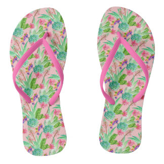 Blühendes Muster von Aquarellfarben Badesandalen