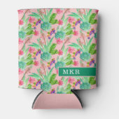 Blühendes Muster von Aquarellfarben Dosenkühler (Vorderseite)