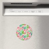 Blühendes Muster von Aquarellfarben Magnet (In Situ (Geschirrspüler))