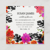 Blühendes mutiges tropisches Aquarell-modisches Quadratische Visitenkarte (Rückseite)