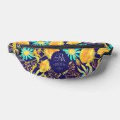 Blühendes mystisches Blumenmonogramm Navy Bauchtasche (Ablage )