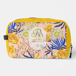 Blühendes mystisches florales Monogramm Beige Waschbeutel