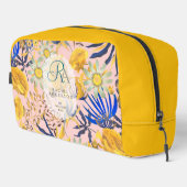 Blühendes mystisches florales Monogramm Beige Waschbeutel (Rechte Ecke)