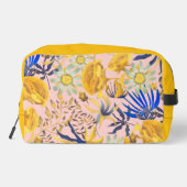 Blühendes mystisches florales Monogramm Beige Waschbeutel (Rückseite)