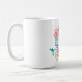 Blühendes mystisches florales Monogramm weiß Kaffeetasse (Links)