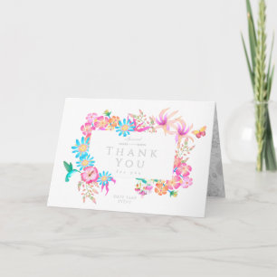 Blühendes Mystisches Florales Weiß Dankeskarte