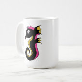 blühendes Neon-Seepferd Kaffeetasse (Vorderseite Links)