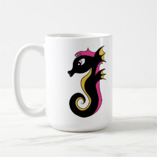 blühendes Neon-Seepferd Kaffeetasse