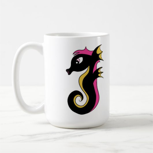 blühendes Neon-Seepferd Kaffeetasse (Links)
