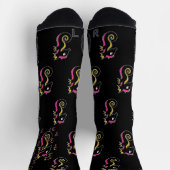blühendes Neon-Seepferd Socken (Oben)