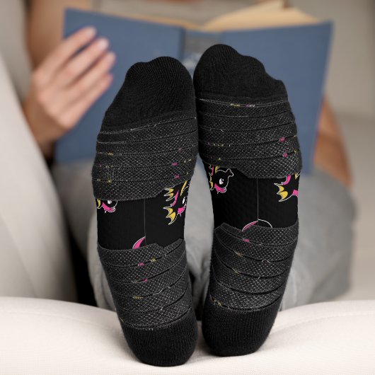 blühendes Neon-Seepferd Socken (Unterseite)