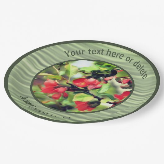 Blühendes Personalisiertes Party Pappteller (Schrägansicht)