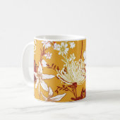 Blühendes Retro: unvollendete Kunst der Blumenschl Kaffeetasse (Vorderseite Links)