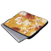 Blühendes Retro: unvollendete Kunst der Blumenschl Laptopschutzhülle (Vorne Knopf)