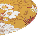 Blühendes Retro: unvollendete Kunst der Blumenschl Schneidebrett (Ecke)