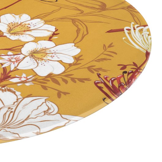 Blühendes Retro: unvollendete Kunst der Blumenschl Schneidebrett (Ecke)