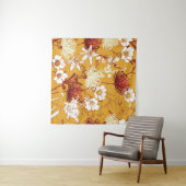 Blühendes Retro: unvollendete Kunst der Blumenschl Wandteppich (Beispiel (Horizontal))