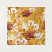 Blühendes Retro: unvollendete Kunst der Blumenschl Wandteppich (Vorderseite)