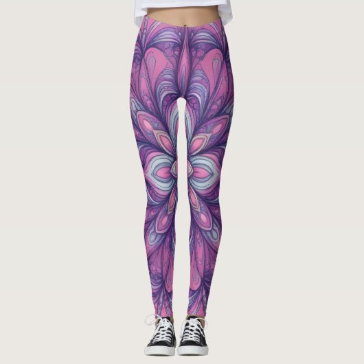 Blühendes Rosa Leggings (Vorderseite)