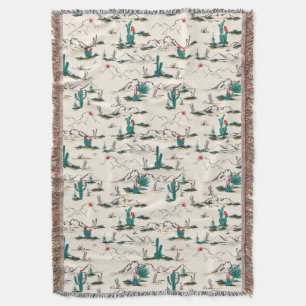 Blühendes Succulents-Muster Decke