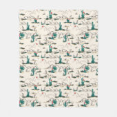 Blühendes Succulents-Muster Fleecedecke (Vorderseite)