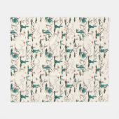 Blühendes Succulents-Muster Fleecedecke (Vorderseite (Horizontal))