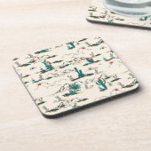 Blühendes Succulents-Muster Getränkeuntersetzer (Linke Seite)