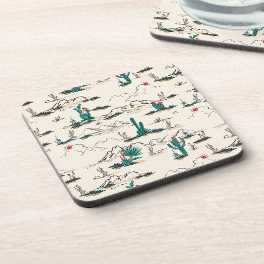 Blühendes Succulents-Muster Getränkeuntersetzer (Linke Seite)