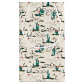 Blühendes Succulents-Muster Kleine Geschenktüte (Rückseite)