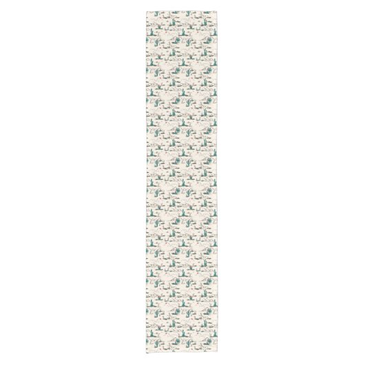 Blühendes Succulents-Muster Kurzer Tischläufer (Vorderseite)