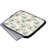 Blühendes Succulents-Muster Laptopschutzhülle (Vorne Knopf)
