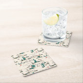 Blühendes Succulents-Muster Rechteckiger Pappuntersetzer (Vor Ort)