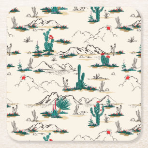 Blühendes Succulents-Muster Rechteckiger Pappuntersetzer