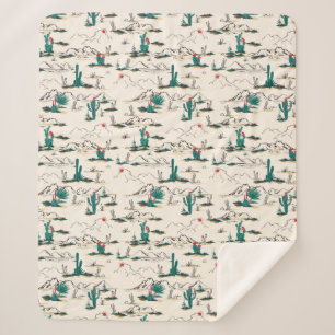 Blühendes Succulents-Muster Sherpadecke