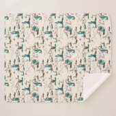 Blühendes Succulents-Muster Sherpadecke (Vorderseite (Horizontal))