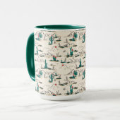 Blühendes Succulents-Muster Tasse (Vorderseite Links)