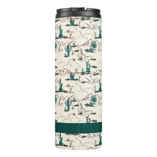 Blühendes Succulents-Muster Thermosbecher (Rückseite)