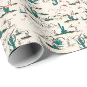 Blühendes Sukkulentenmuster Geschenkpapier (Rolleneckpunkt)