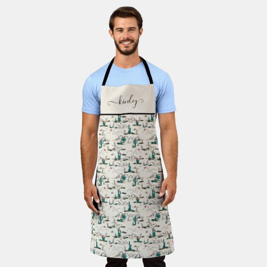 Blühendes Sukkulentmuster Schürze (Getragen)