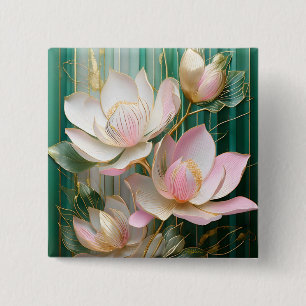 Blühendes Tapetenbild Japanische Magnolienkunst Button