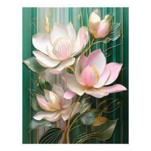 Blühendes Tapetenbild Japanische Magnolienkunst Fotodruck