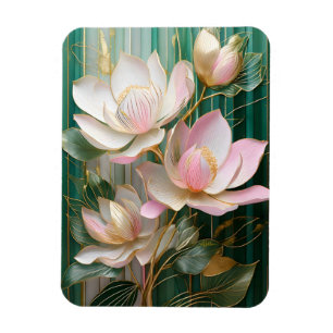 Blühendes Tapetenbild Japanische Magnolienkunst Magnet