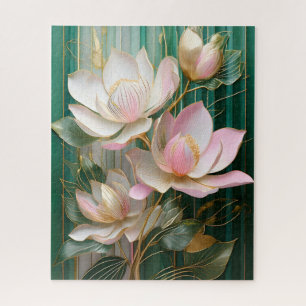 Blühendes Tapetenbild Japanische Magnolienkunst Puzzle