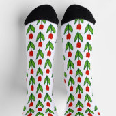 Blühendes Tulpenmuster Blume Frauensocken Socken (Oben)