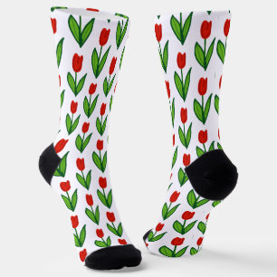 Blühendes Tulpenmuster Blume Frauensocken Socken